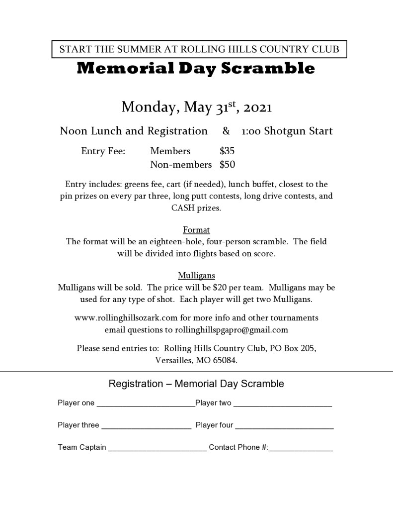 memorial day scramble 